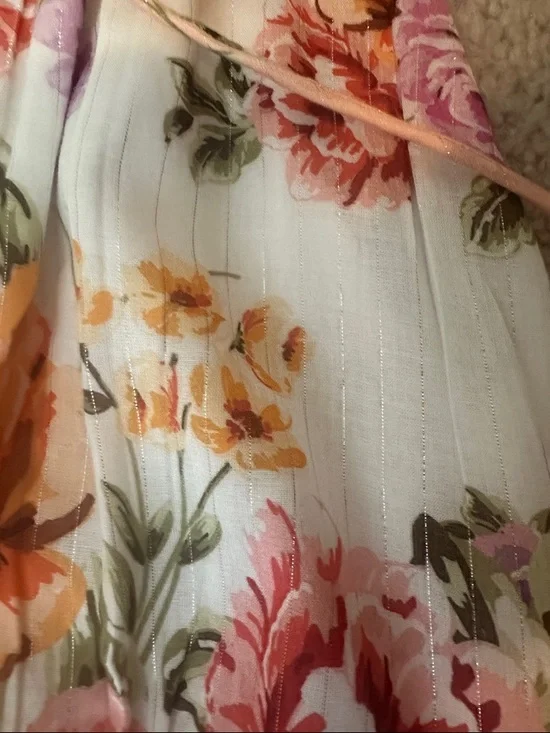 NWT PQ Swim Anthropologie Floral Tiered Maxi Dress Pink - Picture 13 of 15